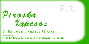 piroska kapcsos business card